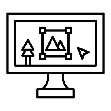 Seçim Aracı Simgesi, Basit Siyah ve Beyaz Vektör İllüstrasyonu