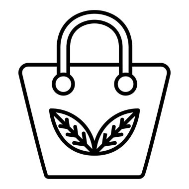 Çevresel etki çizgisi ikonu, Basit Siyah ve Beyaz Vektör İllüstrasyonu