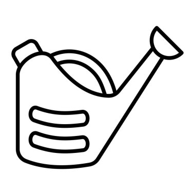 Sulama Kabı Simgesi, Basit Siyah ve Beyaz Vektör İllüstrasyonu