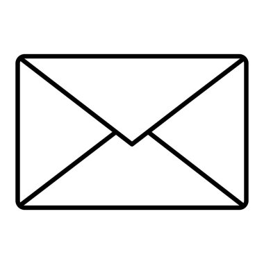 E- posta Simgesi, Basit Siyah ve Beyaz Vektör İllüstrasyonu