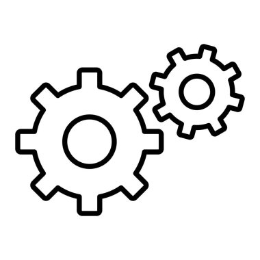 Simge, Basit Siyah ve Beyaz Vektör İllüstrasyonu Ayarlanıyor