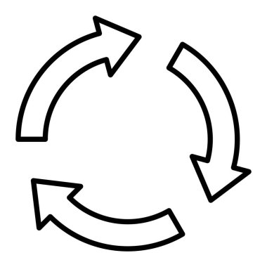 Döngü Simgesi, Basit Siyah ve Beyaz Vektör İllüstrasyonu