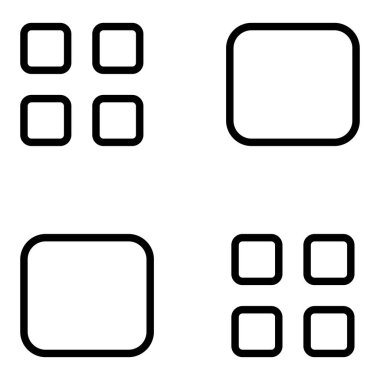 ızgara çizgi simgesi, basit siyah ve beyaz vektör illüstrasyonu