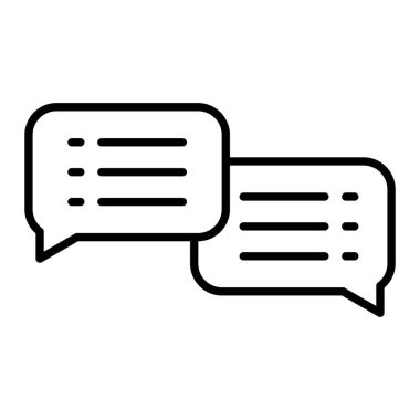 Sohbet Simgesi, Basit Siyah ve Beyaz Vektör İllüstrasyonu