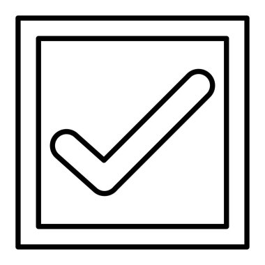 Simge Kutusunu Kontrol Et, Basit Siyah ve Beyaz Vektör İllüstrasyonu