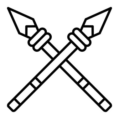 Mızrak çizgisi simgesi, Basit Siyah ve Beyaz Vektör İllüstrasyonu