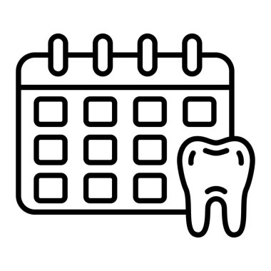 Takvim Simgesi, Basit Siyah ve Beyaz Vektör İllüstrasyonu