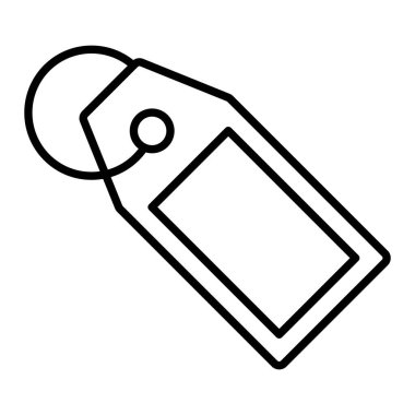 Etiket Simgesi, Basit Siyah ve Beyaz Vektör İllüstrasyonu