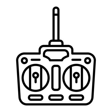 Uzaktan Denetim Simgesi, Basit Siyah ve Beyaz Vektör İllüstrasyonu