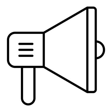 Sözcü Simgesi, Basit Siyah ve Beyaz Vektör İllüstrasyonu