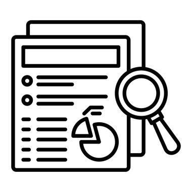 Rapor Simgesi, Basit Siyah ve Beyaz Vektör İllüstrasyonu