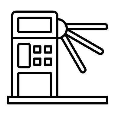 Turnike Simgesi, Basit Siyah ve Beyaz Vektör İllüstrasyonu