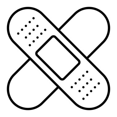 Sargı Simgesi, Basit Siyah ve Beyaz Vektör İllüstrasyonu