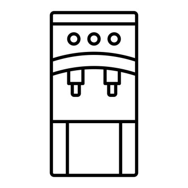 Su Ayıklayıcı Simgesi, Basit Siyah ve Beyaz Vektör İllüstrasyonu