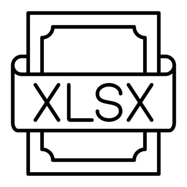 Xlsx Icon, Simple Black And White Vector Illustration clipart