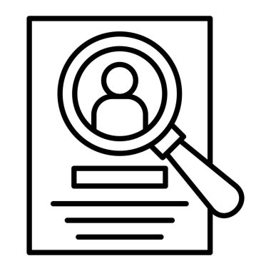 Simge İşe Al, Basit Siyah ve Beyaz Vektör İllüstrasyonu