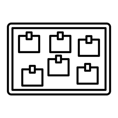 Mantar Simgesi, Basit Siyah ve Beyaz Vektör İllüstrasyonu