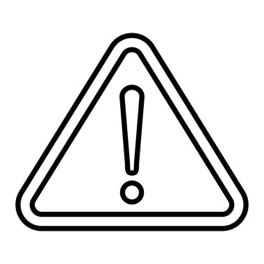 Uyarı Simgesi, Basit Siyah ve Beyaz Vektör İllüstrasyonu