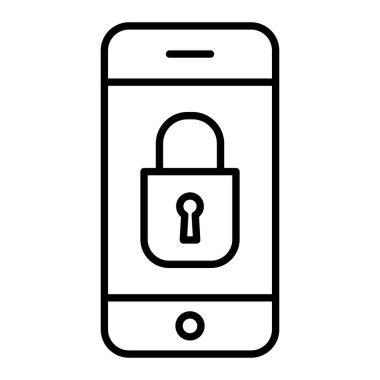 Şifrelenmiş Simge, Basit Siyah ve Beyaz Vektör İllüstrasyonu