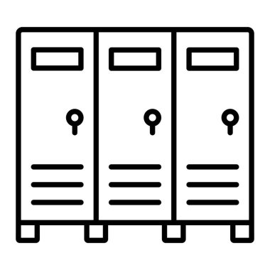Soyunma odası satırı simgesi, Basit Siyah ve Beyaz Vektör İllüstrasyonu