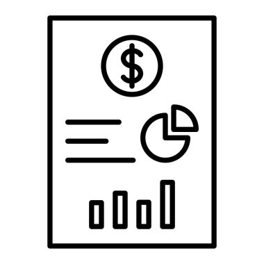İstatistik Simgesi, Basit Siyah ve Beyaz Vektör İllüstrasyonu