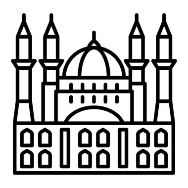 Ayasofya Simgesi, Basit Siyah ve Beyaz Vektör İllüstrasyonu