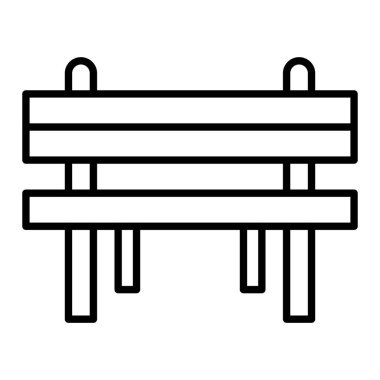Bench Simgesi, Basit Siyah ve Beyaz Vektör İllüstrasyonu