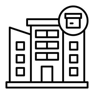 Şirket satırı simgesi, Basit Siyah ve Beyaz Vektör İllüstrasyonu