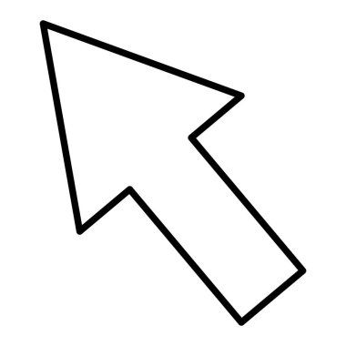 İmleç Simgesi, Basit Siyah ve Beyaz Vektör İllüstrasyonu