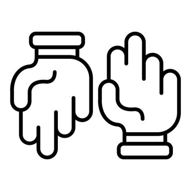 Kriket Eldiveni çizgisi simgesi, Basit Siyah ve Beyaz Vektör İllüstrasyonu