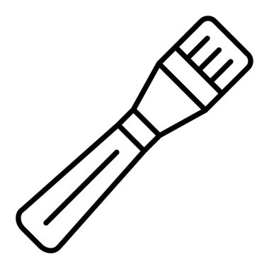 Fırça Simgesi, Basit Siyah ve Beyaz Vektör İllüstrasyonu