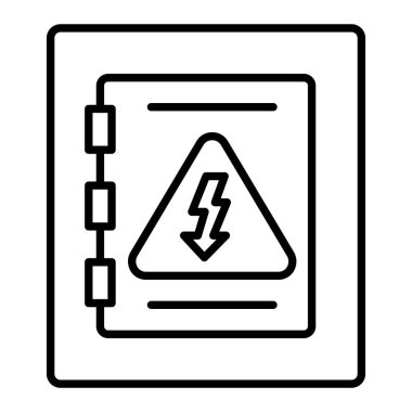 Uyarı İşaret Çizgisi simgesi, Basit Siyah ve Beyaz Vektör İllüstrasyonu