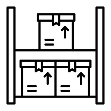 Depolama çizgisi simgesi, Basit Siyah ve Beyaz Vektör İllüstrasyonu