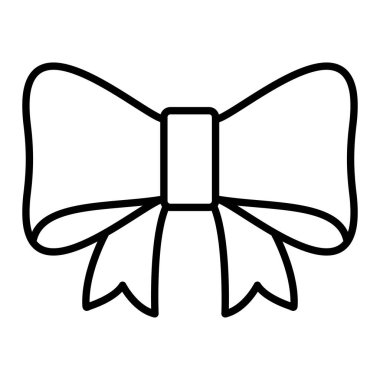 Kurdele Simgesi, Basit Siyah ve Beyaz Vektör İllüstrasyonu