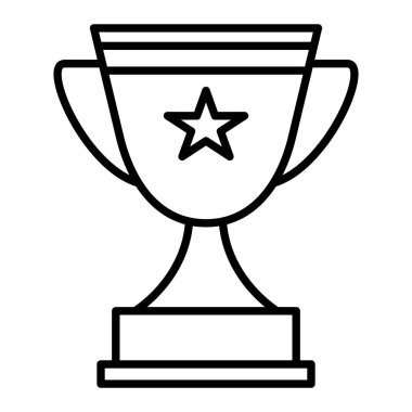 Ödül Simgesi, Basit Siyah ve Beyaz Vektör İllüstrasyonu