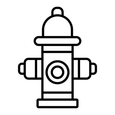 Yangın musluğu simgesi, Basit Siyah ve Beyaz Vektör İllüstrasyonu