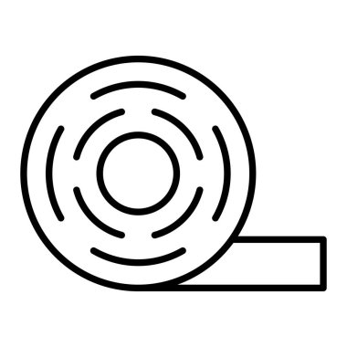 Yalıtılan bant çizgisi simgesi, Basit Siyah ve Beyaz Vektör İllüstrasyonu