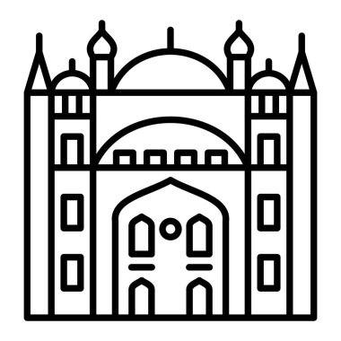 Kahire Kale Simgesi, Basit Siyah ve Beyaz Vektör İllüstrasyonu