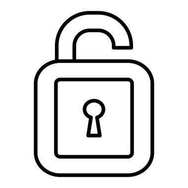 Simgeyi Aç, Basit Siyah ve Beyaz Vektör İllüstrasyonu