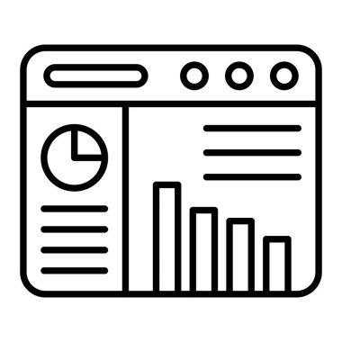 Gösterge Paneli Simgesi, Basit Siyah ve Beyaz Vektör İllüstrasyonu