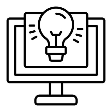 Fikir çizgisi simgesi, Basit Siyah ve Beyaz Vektör İllüstrasyonu