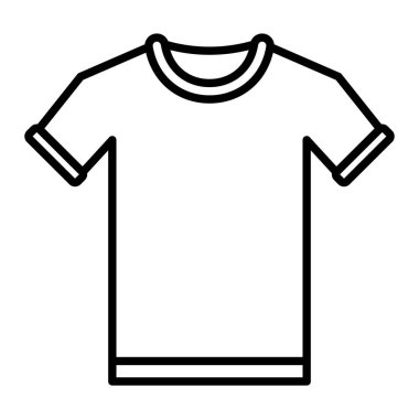 Tshirt Simgesi, Basit Siyah ve Beyaz Vektör İllüstrasyonu