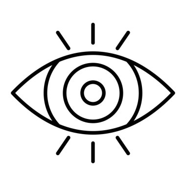 Göz Simgesi, Basit Siyah ve Beyaz Vektör İllüstrasyonu
