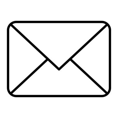 E- posta Simgesi, Basit Siyah ve Beyaz Vektör İllüstrasyonu