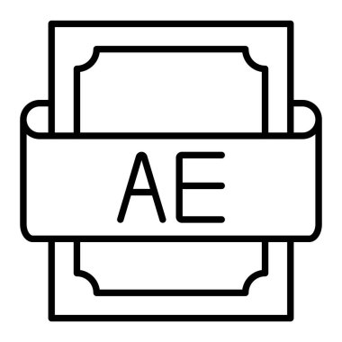 Ae Simgesi, Basit Siyah ve Beyaz Vektör İllüstrasyonu