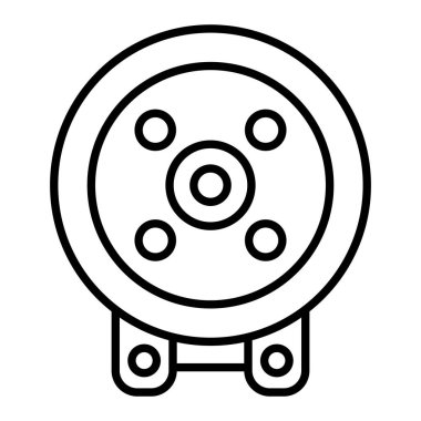 Sis Lambası Simgesi, Basit Siyah ve Beyaz Vektör İllüstrasyonu