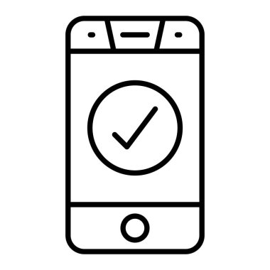 Telefon Simgesi, Basit Siyah ve Beyaz Vektör İllüstrasyonu