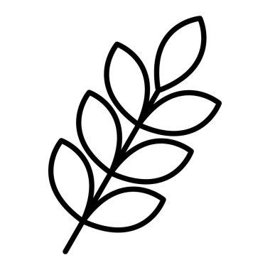 Buğday Simgesi, Basit Siyah ve Beyaz Vektör İllüstrasyonu