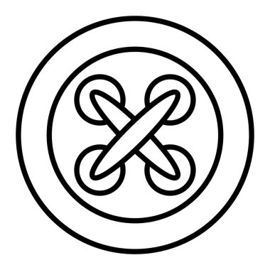 Simge Simgesi, Basit Siyah ve Beyaz Vektör İllüstrasyonu