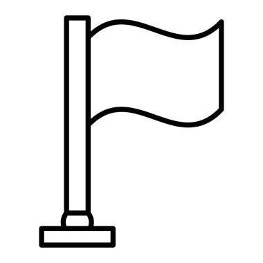 FLag Simgesi, Basit Siyah ve Beyaz Vektör İllüstrasyonu